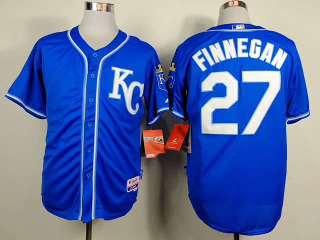 Men Kansas City Royals #27 Finnegan Blue MLB Jerseys->kansas city royals->MLB Jersey